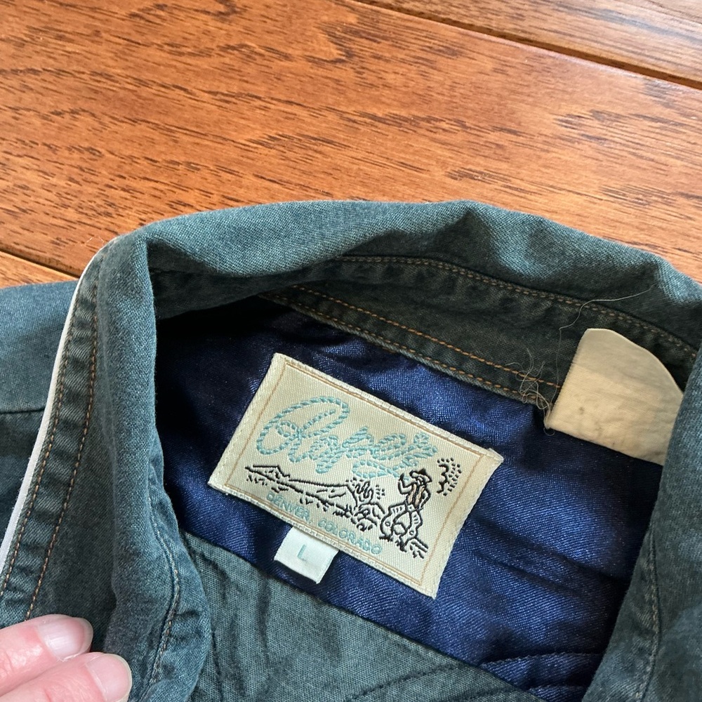 Roper Gray Button Down, Pearl Snaps, Large - Picture 7 of 9